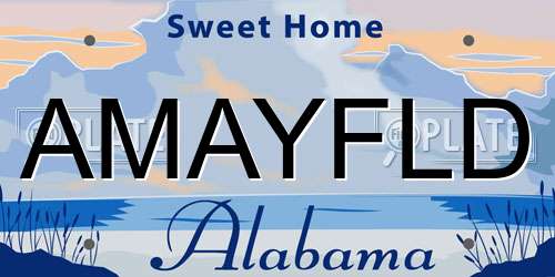 AMAYFLD Alabama License Plate