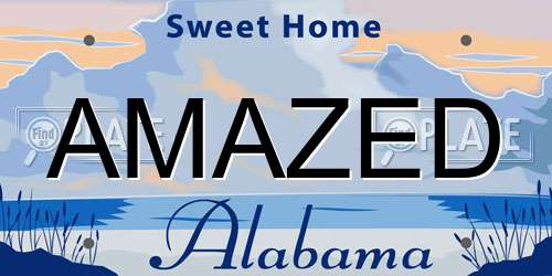 AMAZED Alabama License Plate