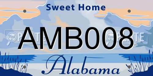 AMB008 Alabama License Plate