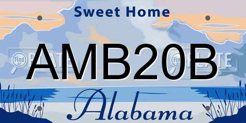 AMB20B Alabama License Plate