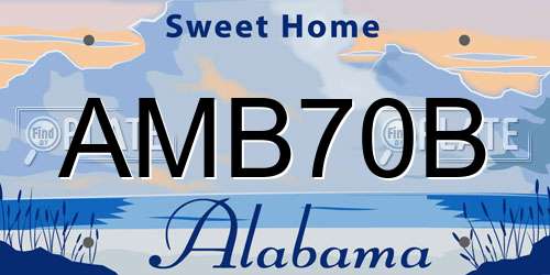 AMB70B Alabama License Plate