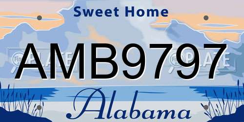AMB9797 Alabama License Plate