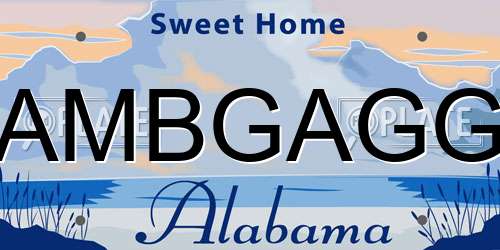 AMBGAGG Alabama License Plate