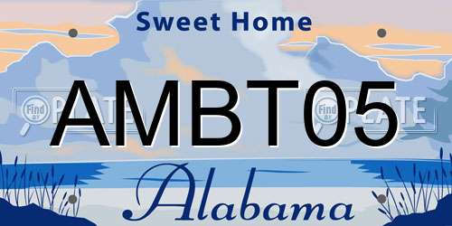 AMBT05 Alabama License Plate