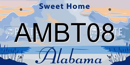 AMBT08 Alabama License Plate