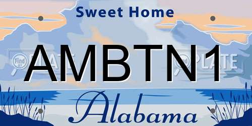 AMBTN1 Alabama License Plate