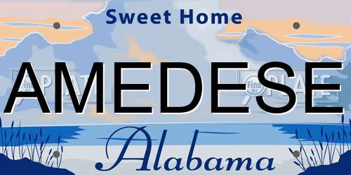 AMEDESE Alabama License Plate