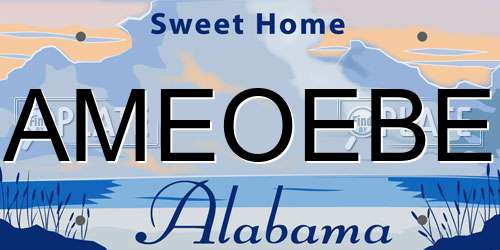 AMEOEBE Alabama License Plate