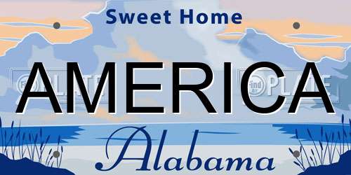AMERICA Alabama License Plate