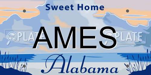 AMES Alabama License Plate