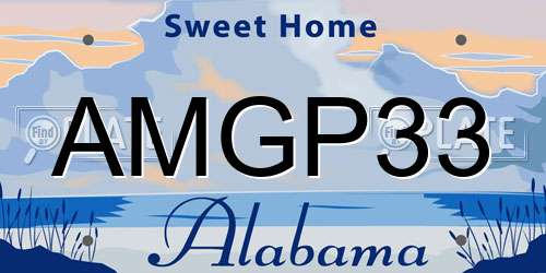 AMGP33 Alabama License Plate