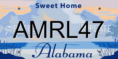 AMRL47 Alabama License Plate