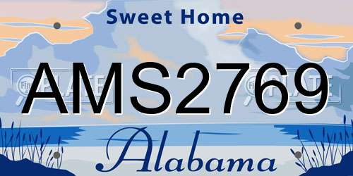 AMS2769 Alabama License Plate