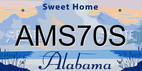 AMS70S Alabama License Plate