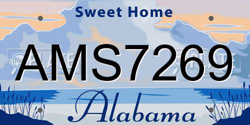 AMS7269 Alabama License Plate