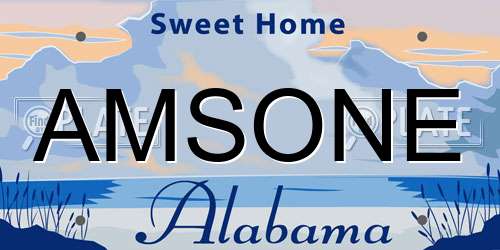 AMSONE Alabama License Plate