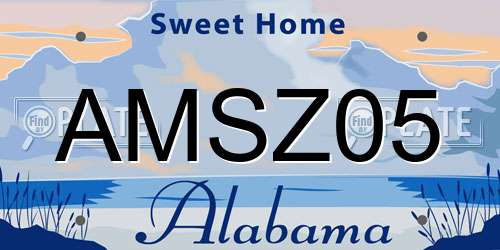 AMSZ05 Alabama License Plate