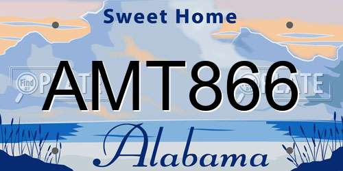 AMT866 Alabama License Plate
