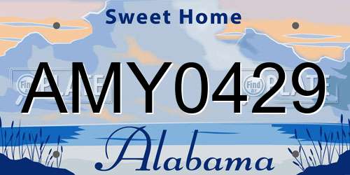 AMY0429 Alabama License Plate