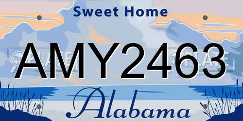AMY2463 Alabama License Plate