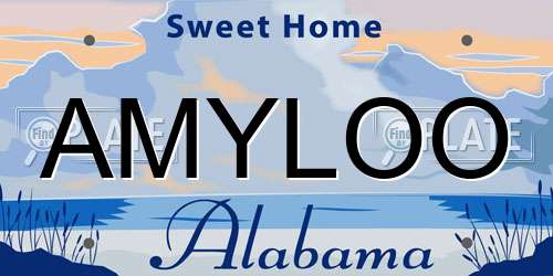 AMYLOO Alabama License Plate