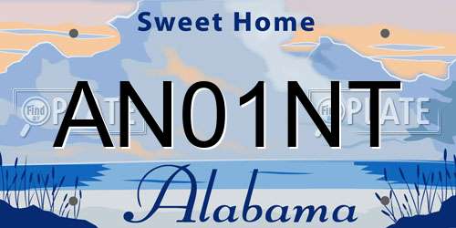 AN01NT Alabama License Plate