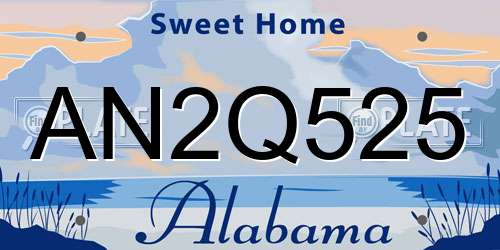 AN2Q525 Alabama License Plate