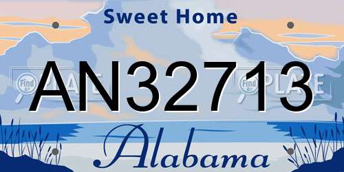 AN32713 Alabama License Plate
