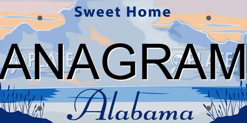 ANAGRAM Alabama License Plate