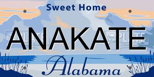 ANAKATE Alabama License Plate