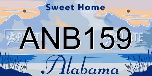 ANB159 Alabama License Plate