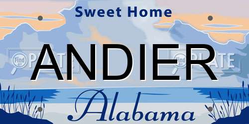 ANDIER Alabama License Plate