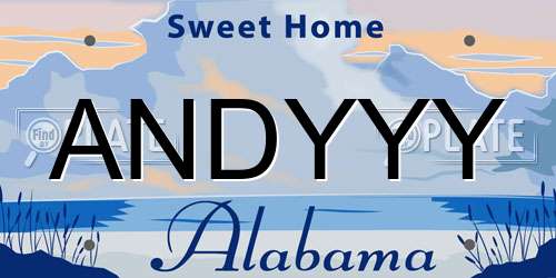 ANDYYY Alabama License Plate