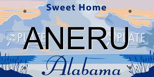 ANERU Alabama License Plate