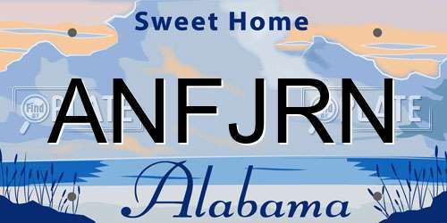 ANFJRN Alabama License Plate