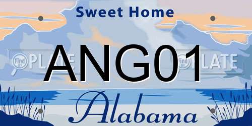 ANG01 Alabama License Plate