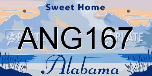 ANG167 Alabama License Plate