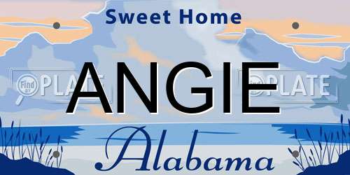ANGIE Alabama License Plate