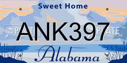 ANK397 Alabama License Plate