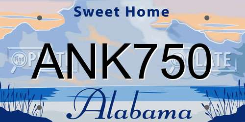 ANK750 Alabama License Plate