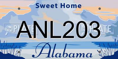 ANL203 Alabama License Plate