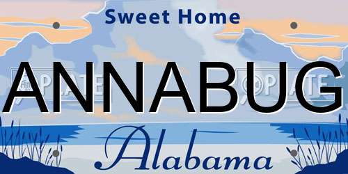 ANNABUG Alabama License Plate