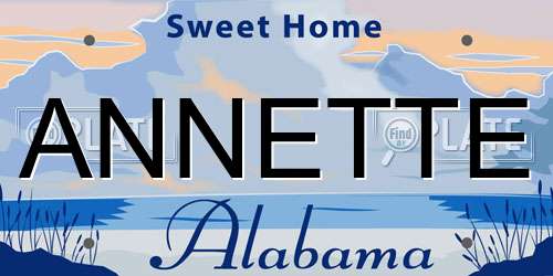 ANNETTE Alabama License Plate