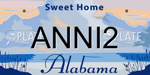 ANNI2 Alabama License Plate