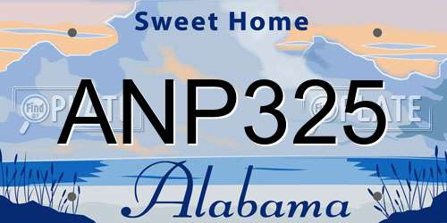 ANP325 Alabama License Plate