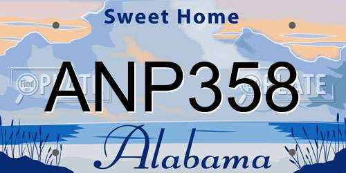 ANP358 Alabama License Plate