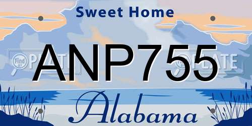 ANP755 Alabama License Plate