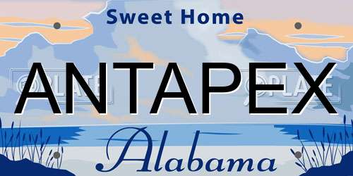 ANTAPEX Alabama License Plate