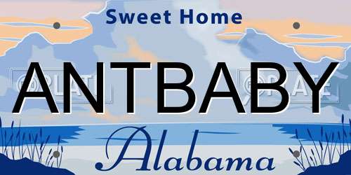 ANTBABY Alabama License Plate