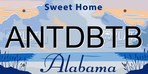ANTDBTB Alabama License Plate